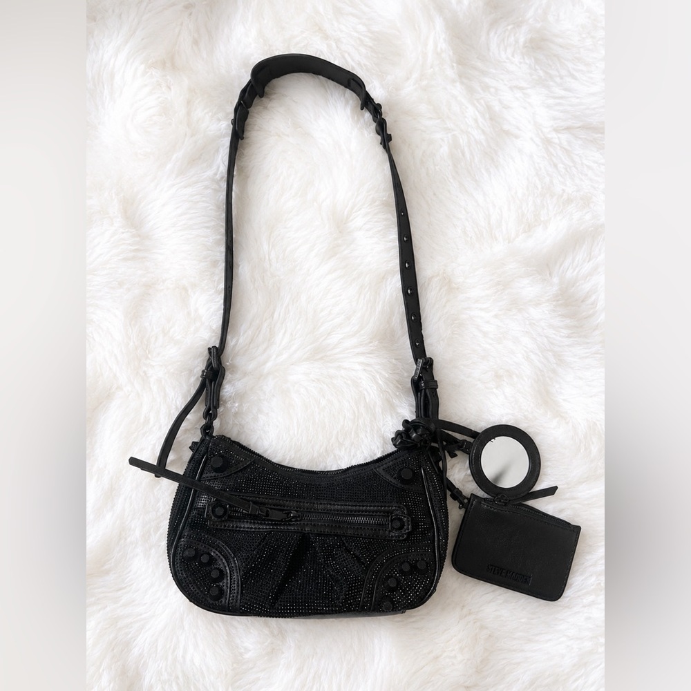 Steve Madden Black Rhinestone Shoulder Bag NWOT